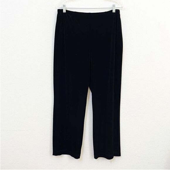 Chico’s Black Velour Straight Leg Track Pants - Picture 1 of 7